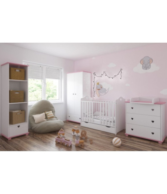 Postieľka 120/60 cm Beáta - biela - 2v1 so šuplíkom