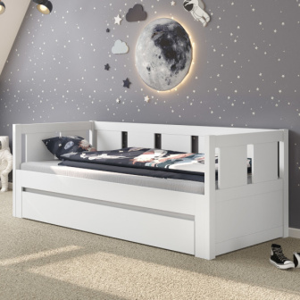 Rozkládacia posteľ Rimini II 90-180200 cm - BIELA + rošty ZADARMO