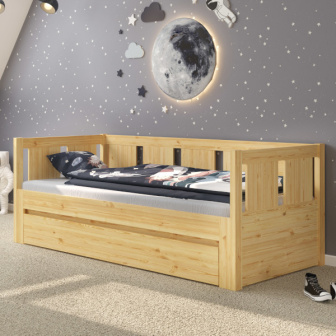 Rozkládacia posteľ Rimini 90-180200 cm - PRÍRODNÁ + rošty ZADARMO