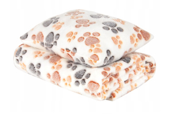 Deka + vankúšik M - béžová / packy