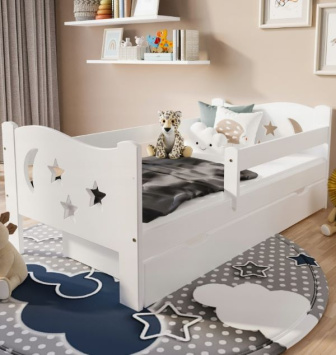 Posteľ BOHOUŠEK 160x80 cm - BIELA + šuplík + rošt ZADARMO