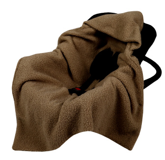 Zavinovacia deka do autosedačky - hnedá