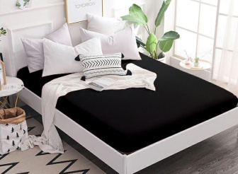 Jersey plachta s gumkou 180/200 cm ECONOMY - čierna