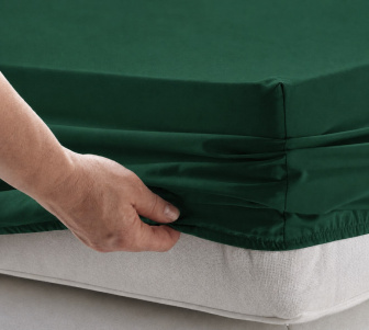Jersey plachta s gumkou 120/200 cm  ECONOMY - fľaškovo zelená