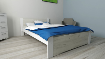Posteľ Irma 140x200 cm Dub Craft/ biela + rošt ZADARMO