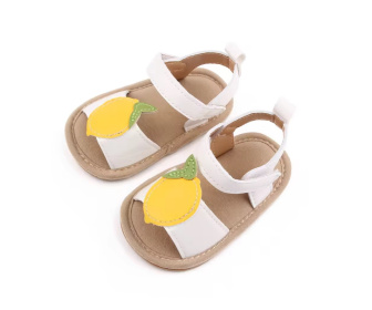 Sandálky 0-6 mesiacov - D2611-2 / biela s citrónkom