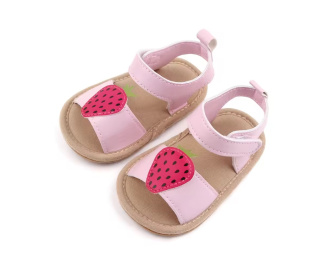 Sandálky 6-12 mesiacov - D2611-5 / ružová s jahôdkou