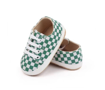 Capáčky 6-12 mesiacov - D2803-3 / zelenobílé štvorčeky