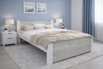 Posteľ Irma 160x200 cm Dub Craft/ biela + rošt ZADARMO