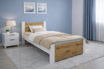 Posteľ Irma 90x200 cm Dub Artisan/ biela + rošt ZADARMO