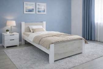 Posteľ Irma 90x200 cm Dub Craft/ biela + rošt ZADARMO