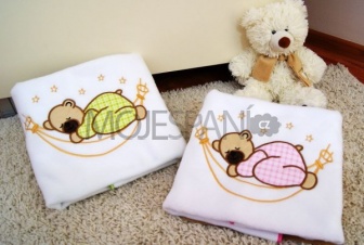 Detská deka s výšivkou biela