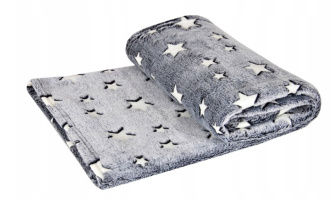 Deka z mikrovlákna - 75x100 cm šedá / hviezdy