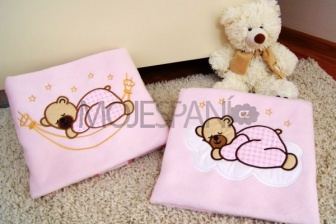 Detská deka s výšivkou růžová