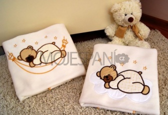 Detská deka s výšivkou béžová