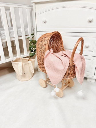 Deka vaflík 100/75 cm pudrovo / růžová