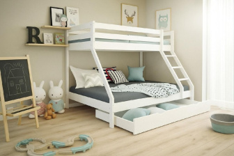 Posteľ Denis biela + matrace MedicoDream 14 cm + rošty ZADARMO