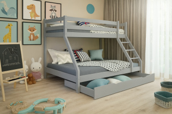 Posteľ Denis siva + matrace Optimal Comfort + rošty ZADARMO