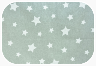 Plienka flanel potlač sivá - biela hviezda