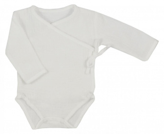 Dojčenské mušelínové bavlnené body - ecru