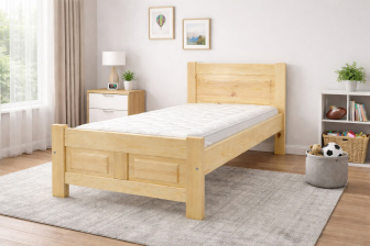 Zvýšená posteľ z masívu Eliška 90x200 cm + rošt ZADARMO