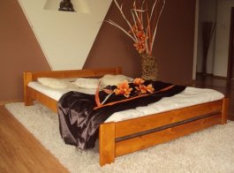 Posteľ masív Európa - JELŠA 160x200 + matrace Vitality + rošt + ZADARMO