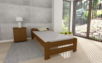 Posteľ Európa 90 x 200 cm + rošt ZADARMO - masiv borovice - DUB