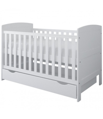 Postieľka 140/70 cm Felix - biela - 3v1 so šuplíkom