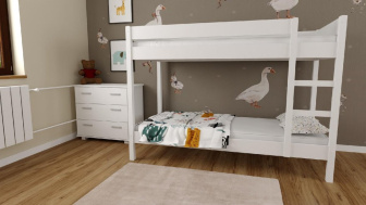 Posteľ Gino 90x200 cm biela + matrac Optimal Comfort + rošty ZADARMO