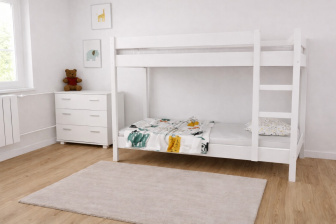 Posteľ Gino 90x200 cm biela + matrac Optimal Comfort + rošty ZADARMO