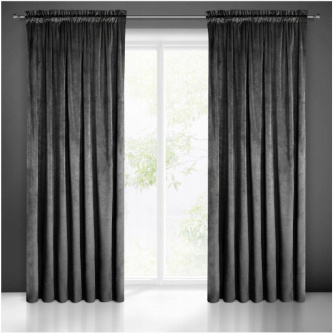 Záves Velvet 140/250 cm s gumkou - čierna