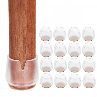 16 ks Silikónové krytky nôh stoličiek s plsťou