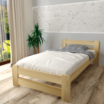 Posteľ zvýšená z masívu Halina 80x200 cm + rošt ZADARMO