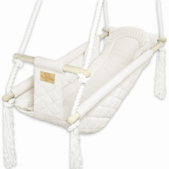 Štýlová koliesky - hojdačka Velvet / ecru