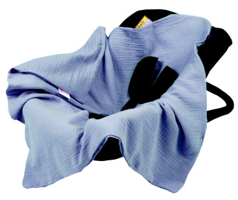 Mušelínová deka do autosedačky 80x80 cm - modrá