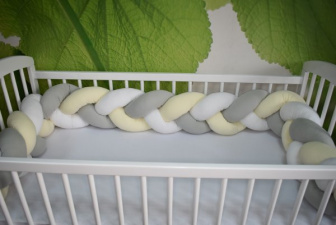 Mantinel cop pletený bílo-šedý-krém