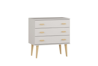 Komoda z masívu borovice Nord K1/3S 59/75/42 cm / biela