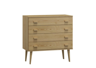 Komoda z masívu borovice Nord K1/4S 59/92/42 cm / prírodná