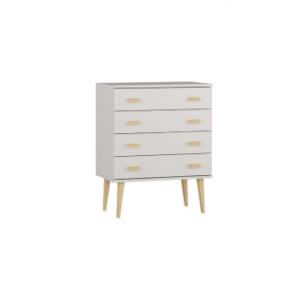 Komoda z masívu borovice Nord K1/4S 99/92/42 cm / biela