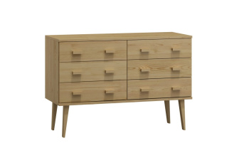 Komoda z masívu borovice Nord K2/3S 135/75/42 cm / prírodná