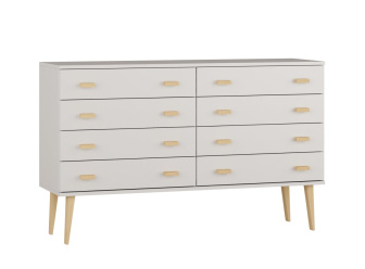 Komoda z masívu borovice Nord K2/4S 117/92/42 cm / biela