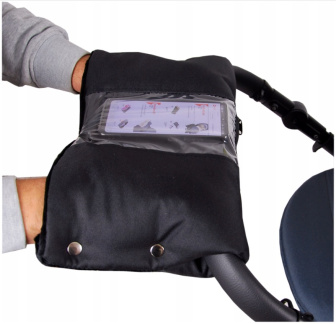 Rukávnik s vreckom na mobil K27 flís - čierna / čierna