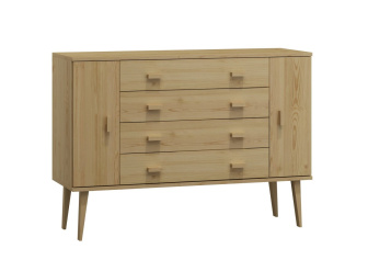 Komoda z masívu borovice Nord K3/4S 175/92/42 cm / prírodná