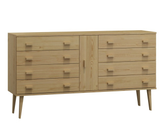 Komoda z masívu borovice Nord K4/4S 175/92/42 cm / prírodná