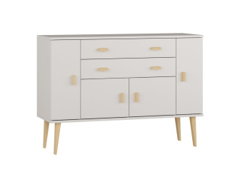 Komoda z masívu borovice Nord K5/2S/2D 175/92/42 cm / biela