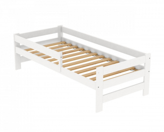 Posteľ KÚBA z masívu borovice 180x80 cm - BIELA + rošt ZADARMO