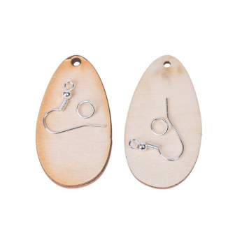 Drevené náušnice - Plné vajíčko