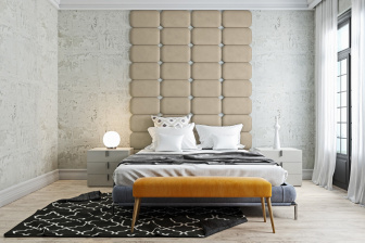 Čalúnený nástenný panel Classic plus 30/30/3 cm - béžová