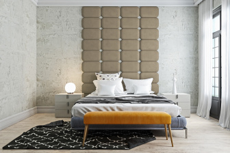 Čalúnený nástenný panel Classic plus 40/30/3 cm - tmavo béžová