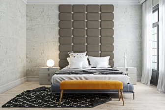 Čalúnený nástenný panel Classic plus 40/30/5 cm - šedobéžová